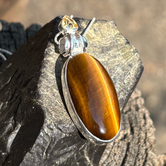 Tiger Eye & Citrine Necklace - Picture 3 of 16